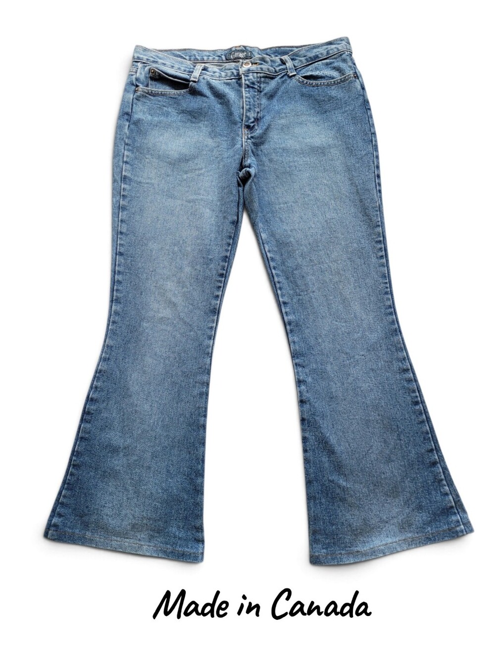Vintage Y2K Garage Low Rise Crop Flare Jeans Cotton Blue Fits Size 6